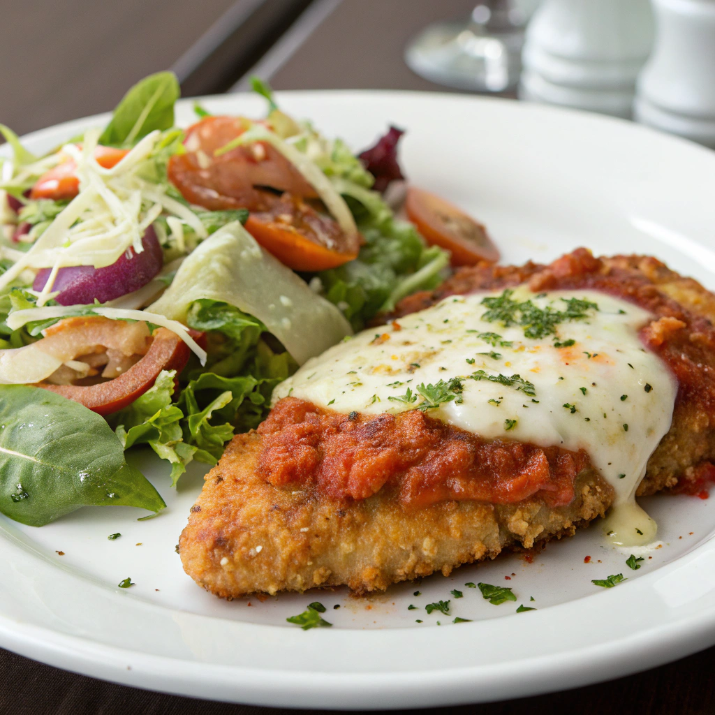 Chicken Parmigiana with Garden Salad