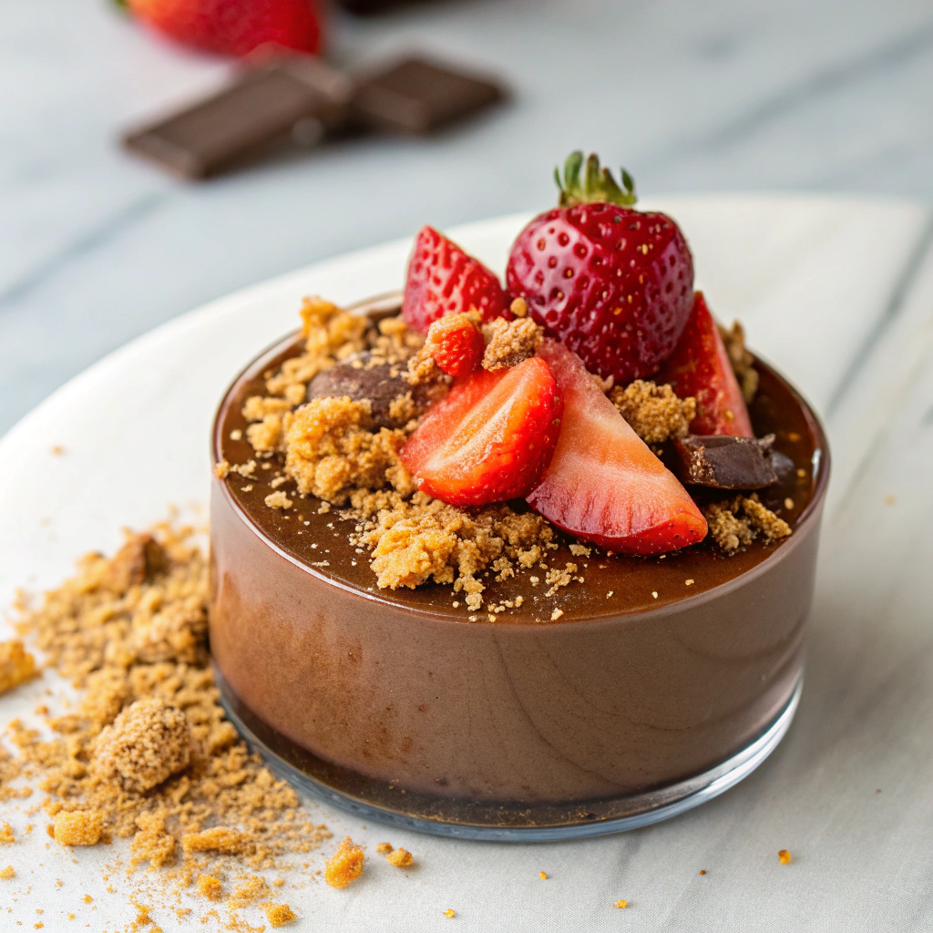 Chocolate Mousse with Strawberry and Honeycomb
