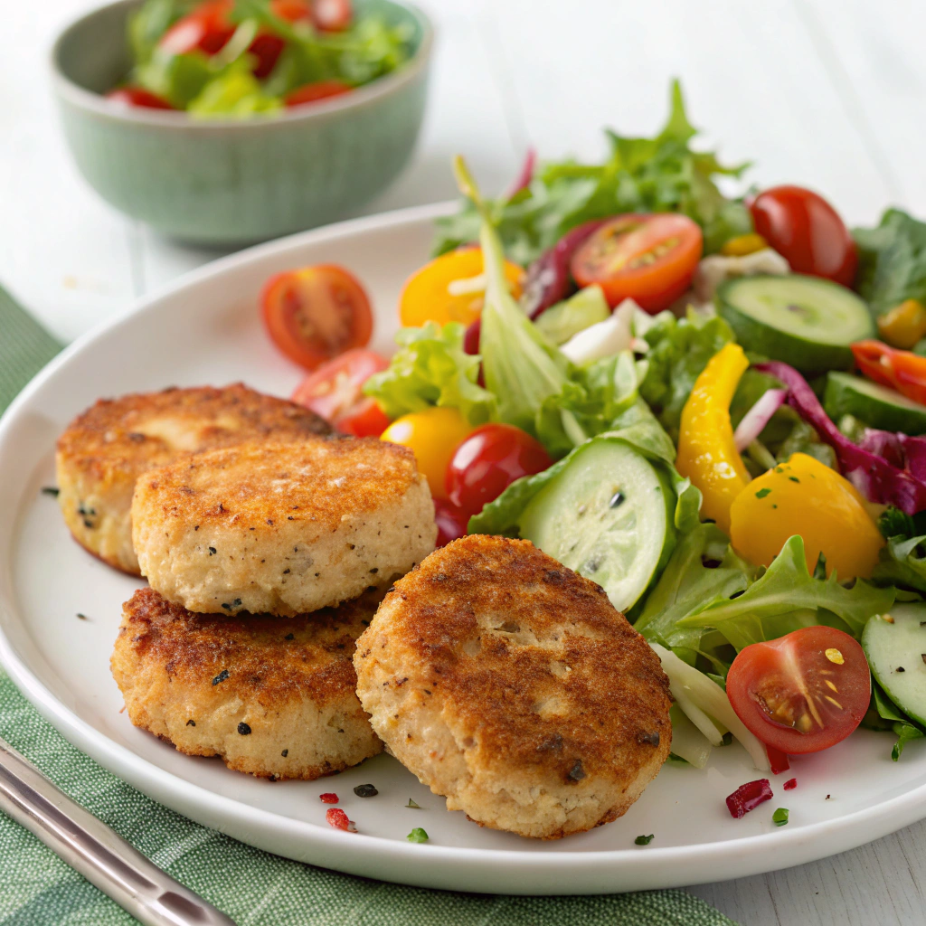 Fish Cakes with Garden Salad