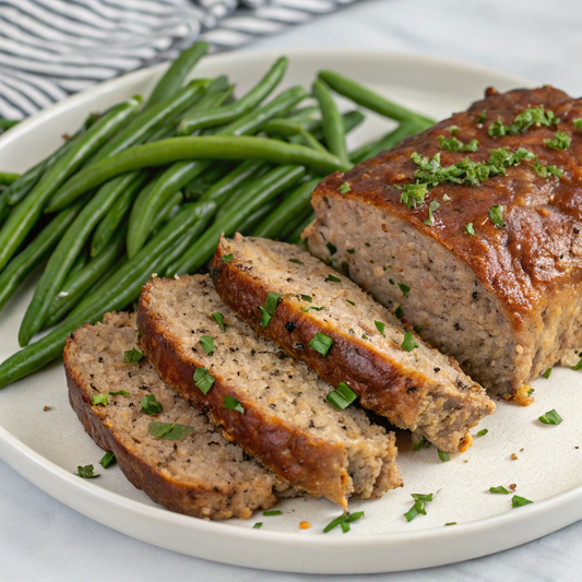 Meatloaf with Scalloped Potatoes & Green Beans