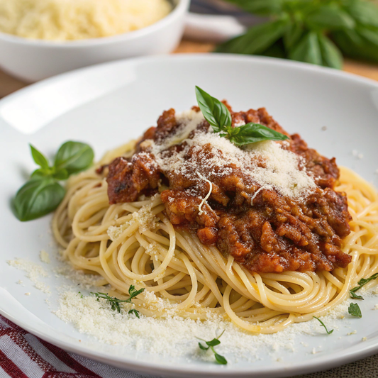 Spaghetti Bolognese with Parmesan